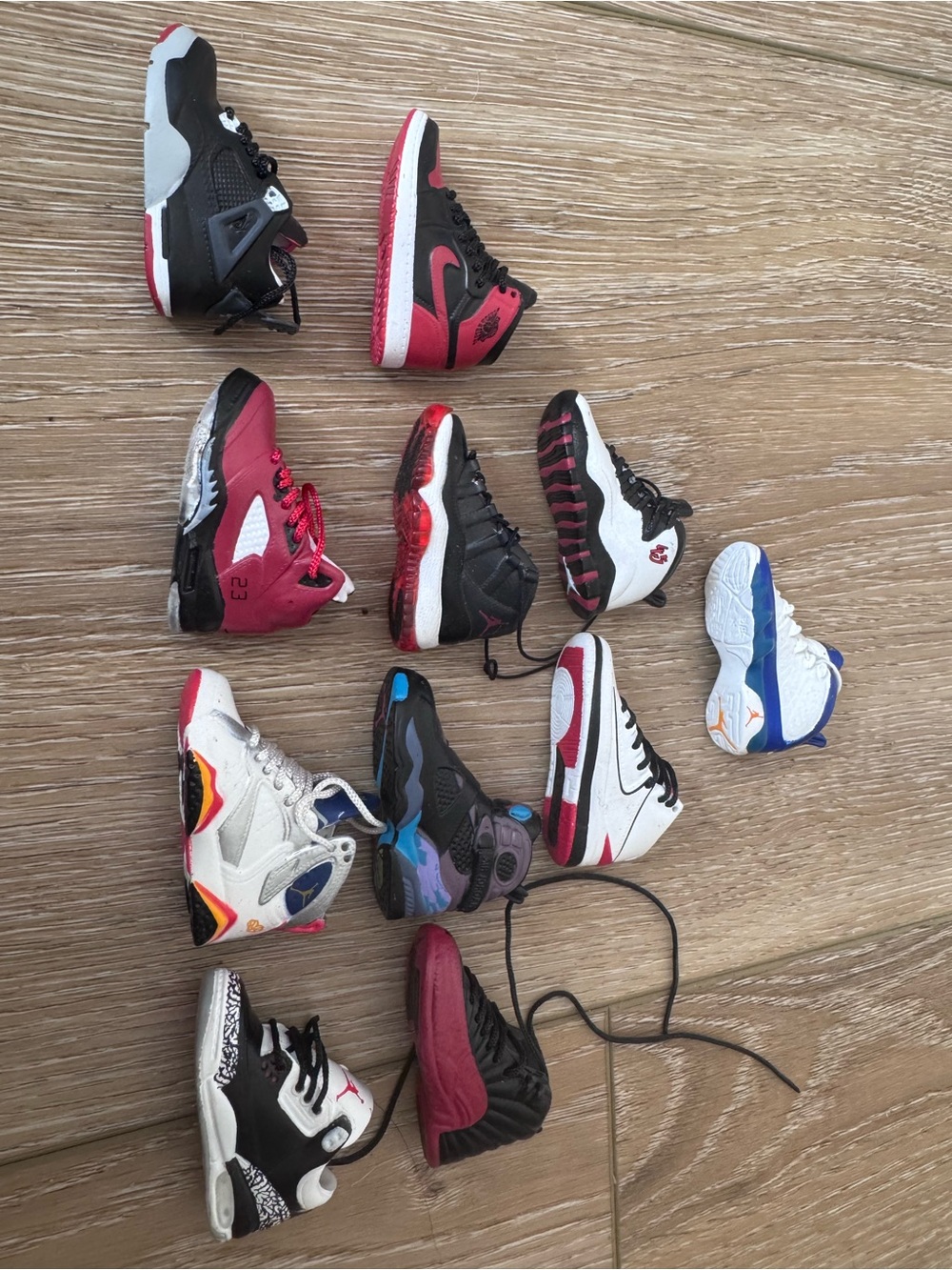 Nike miniature collection 1” Multi-Color Basketball replica Sneaker Lot of 11